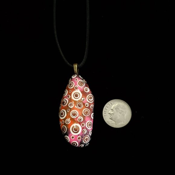 Hand Painted Dot Art Pendant - Picture 7 of 10